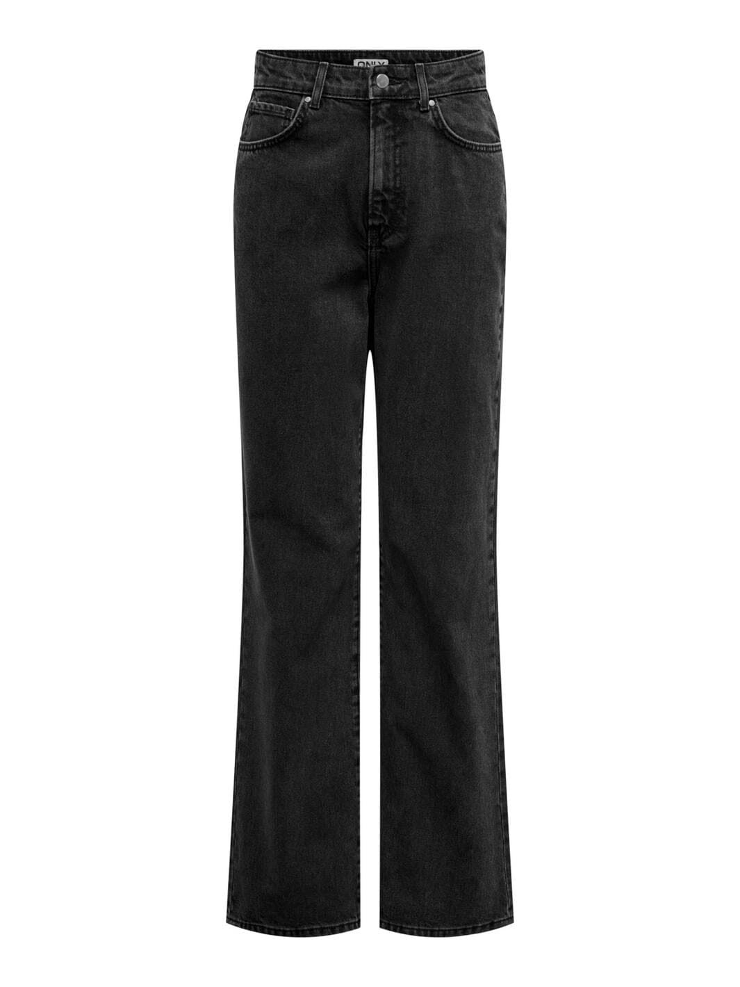 Only - Onlsilje Straight Wide Blk - 4463637 Washed Black