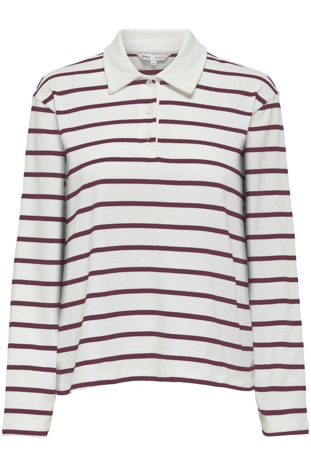 Only - Onlsira L/S Polo - 4842701 Burgundy Cd Stripes Bluser 