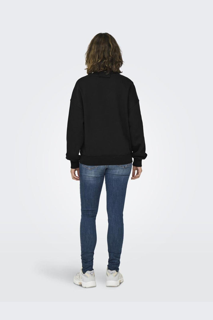 Only - Onlsofia L/S Word O-Neck Swt - 4564505 Black Rebel