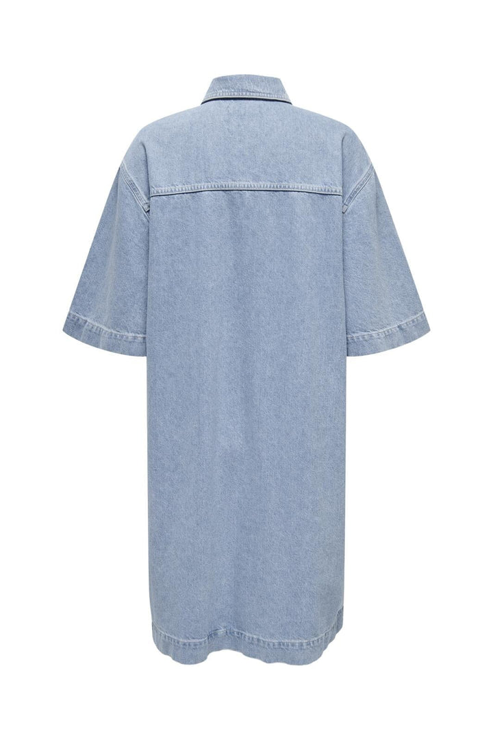 Only - Onlsophie S/S Oversize Dress Sik - 4546381 Light Blue Denim