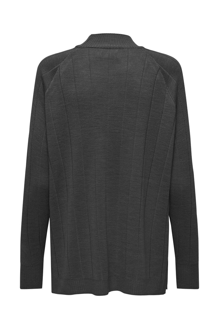 Only - Onltess Ls Long High Neck Knt - 4630569 Dark Grey Melange