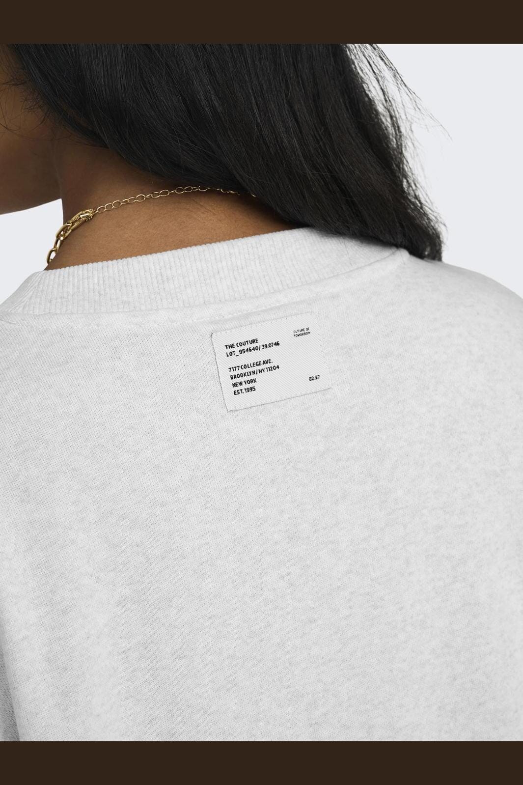 Only - Onlwendie L/S Basket O-Neck Swt - 4581869 Light Grey Melange Championship + Labels Brooklyn