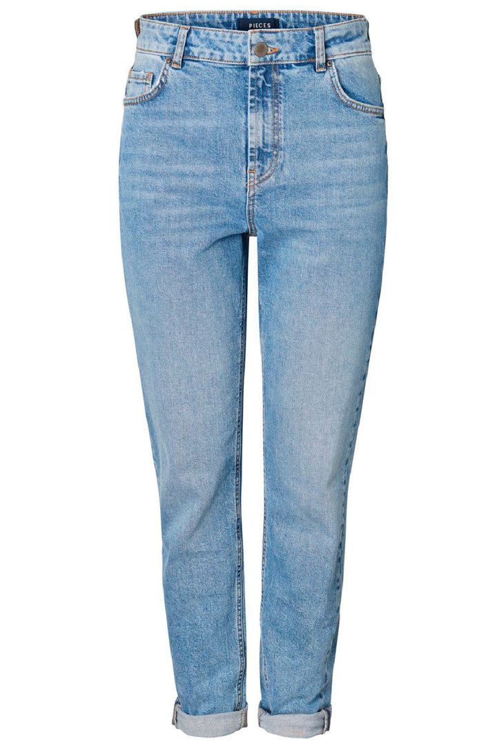 Pieces - Leah Mom Ankel - Light Blue Denim Jeans 