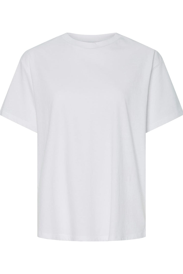 Pieces - Pcalma Ss O-Neck Loose Tee Box - 4767946 Bright White Black Evening Zip T-shirts 