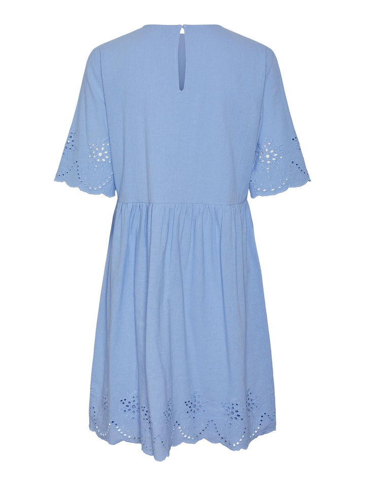 Pieces - Pcalmina 2/4 Embroidery Dress - 4486682 Hydrangea Kjoler 