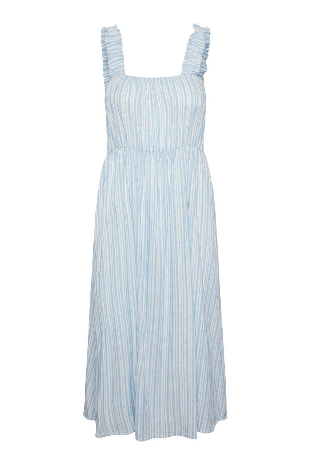 Pieces - Pcalvina Sl Midi Dress - 4472389 Blue Bell Cloud Dancer Kjoler 