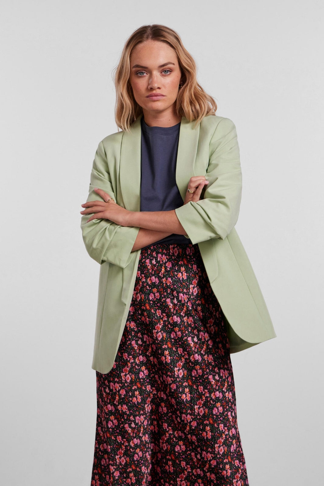 Pieces - PcBoss 3/4 Blazer - Quiet Green Blazere 