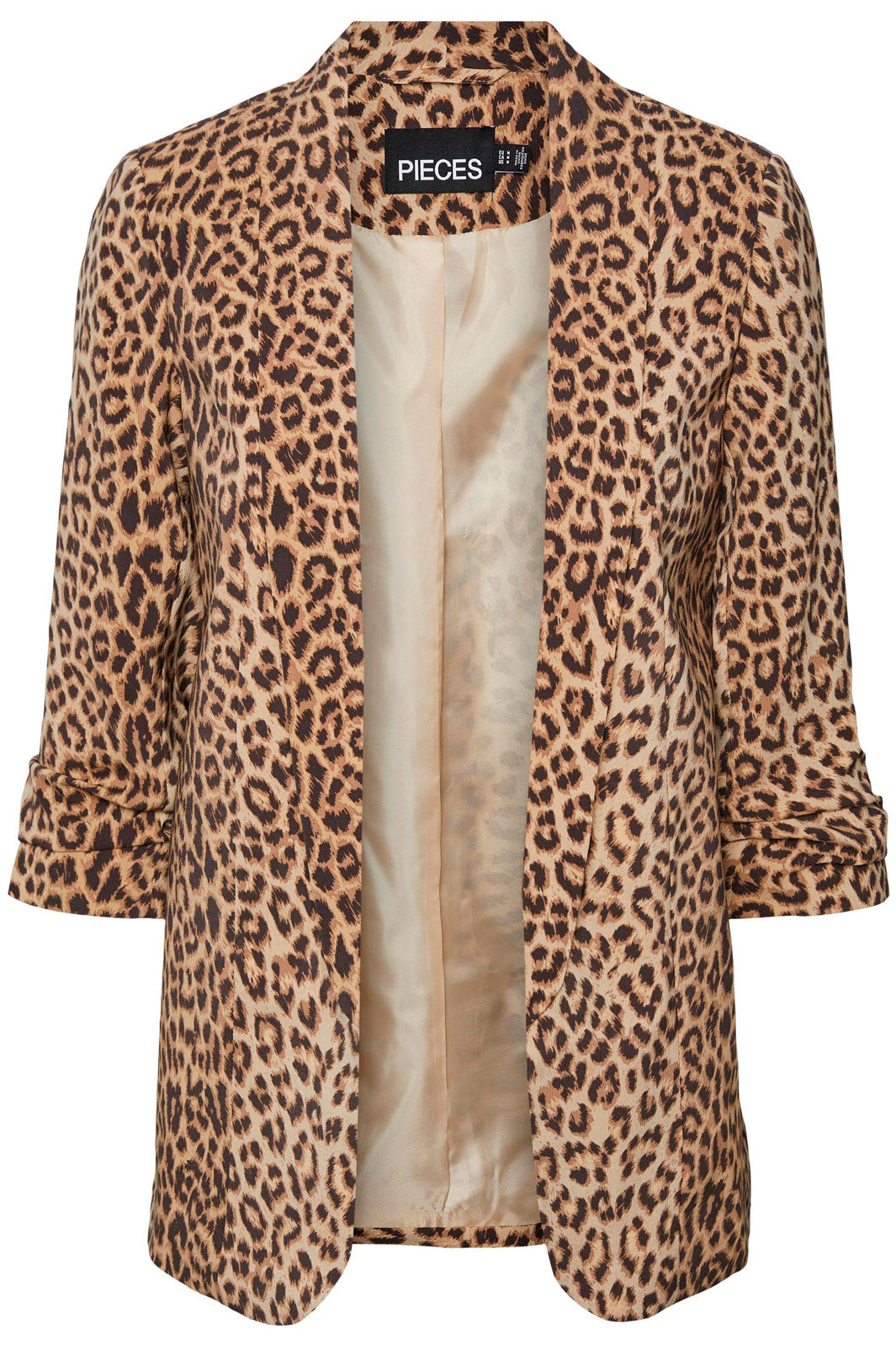 Pieces - PcBoss 3/4 Printed Blazer - Natural AOP Leo Blazere 