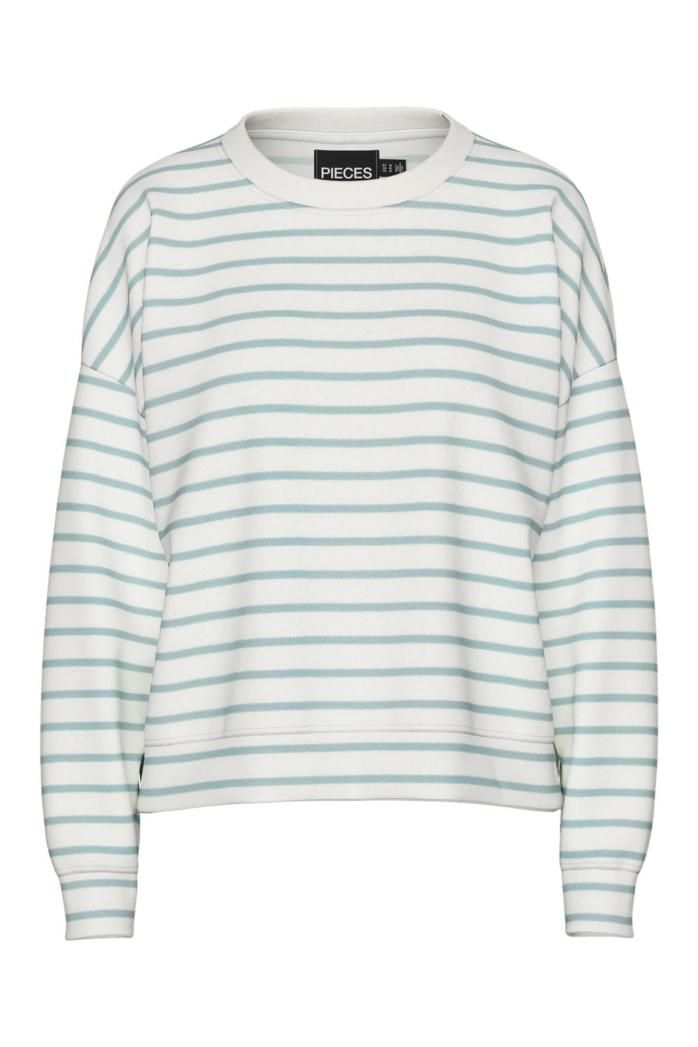 Pieces - Pcchilli Ls Sweat Stripes 17146886 - 4642155 - Cloud Dancer Cloud Blue