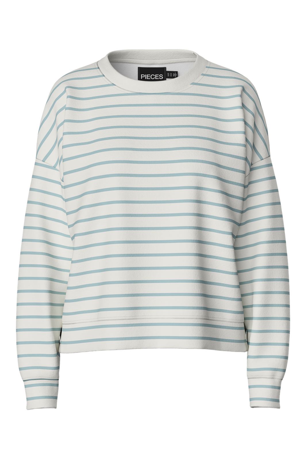 Pieces - Pcchilli Ls Sweat Stripes 17146886 - 4642155 - Cloud Dancer Cloud Blue