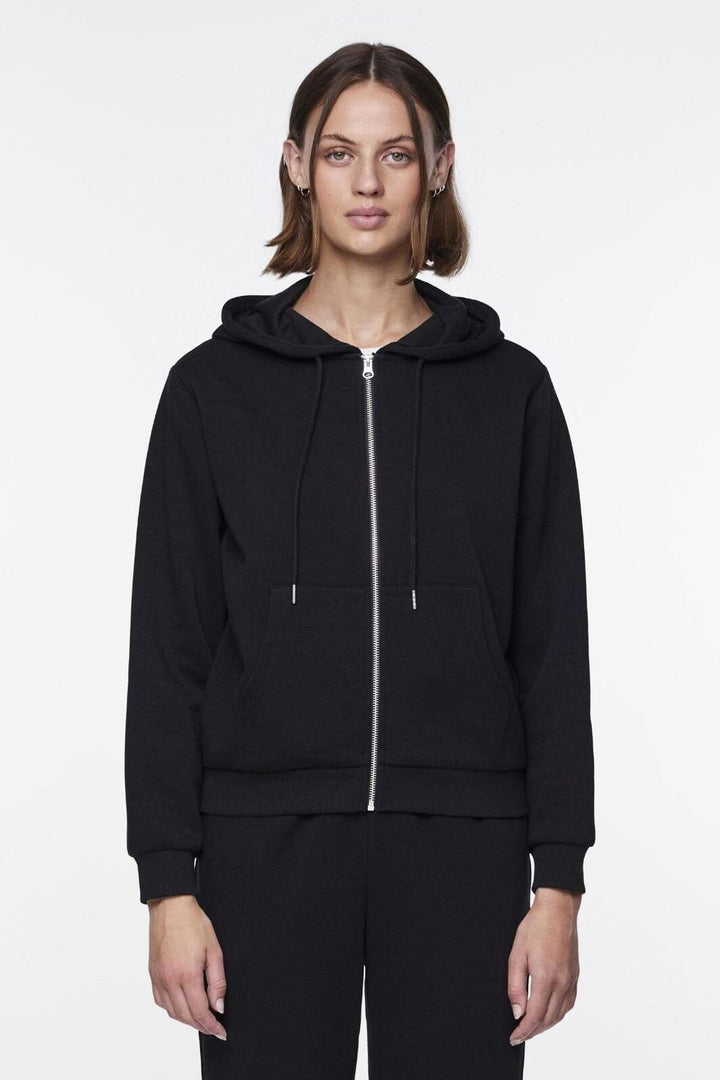 Pieces - Pcchilli Ls Zip Hoodie - 4265110 Black Sweatshirts 