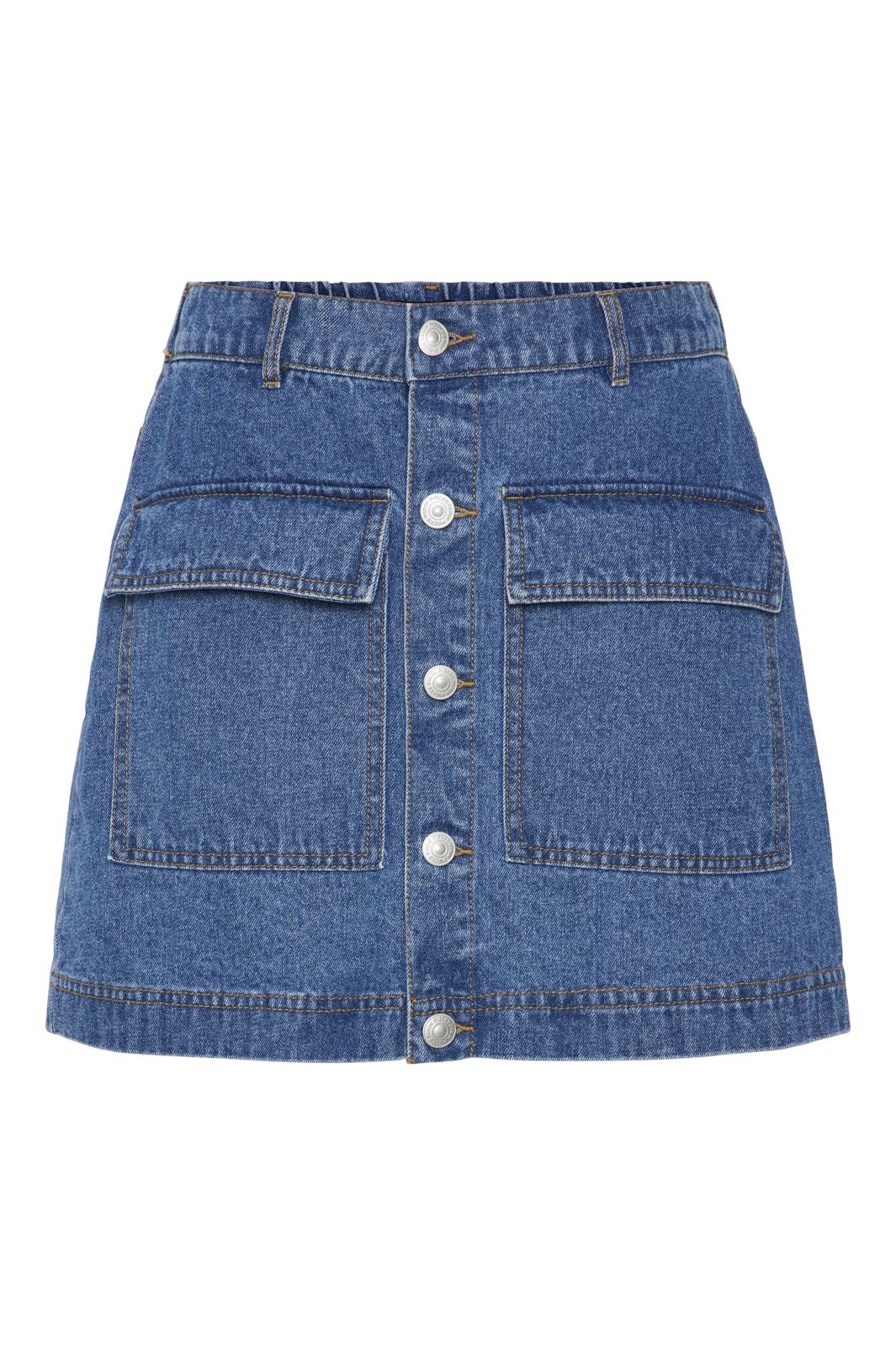 Pieces - Pcchrissy Short Denim Skirt Pwp Mm - 4717073 Medium Blue Denim