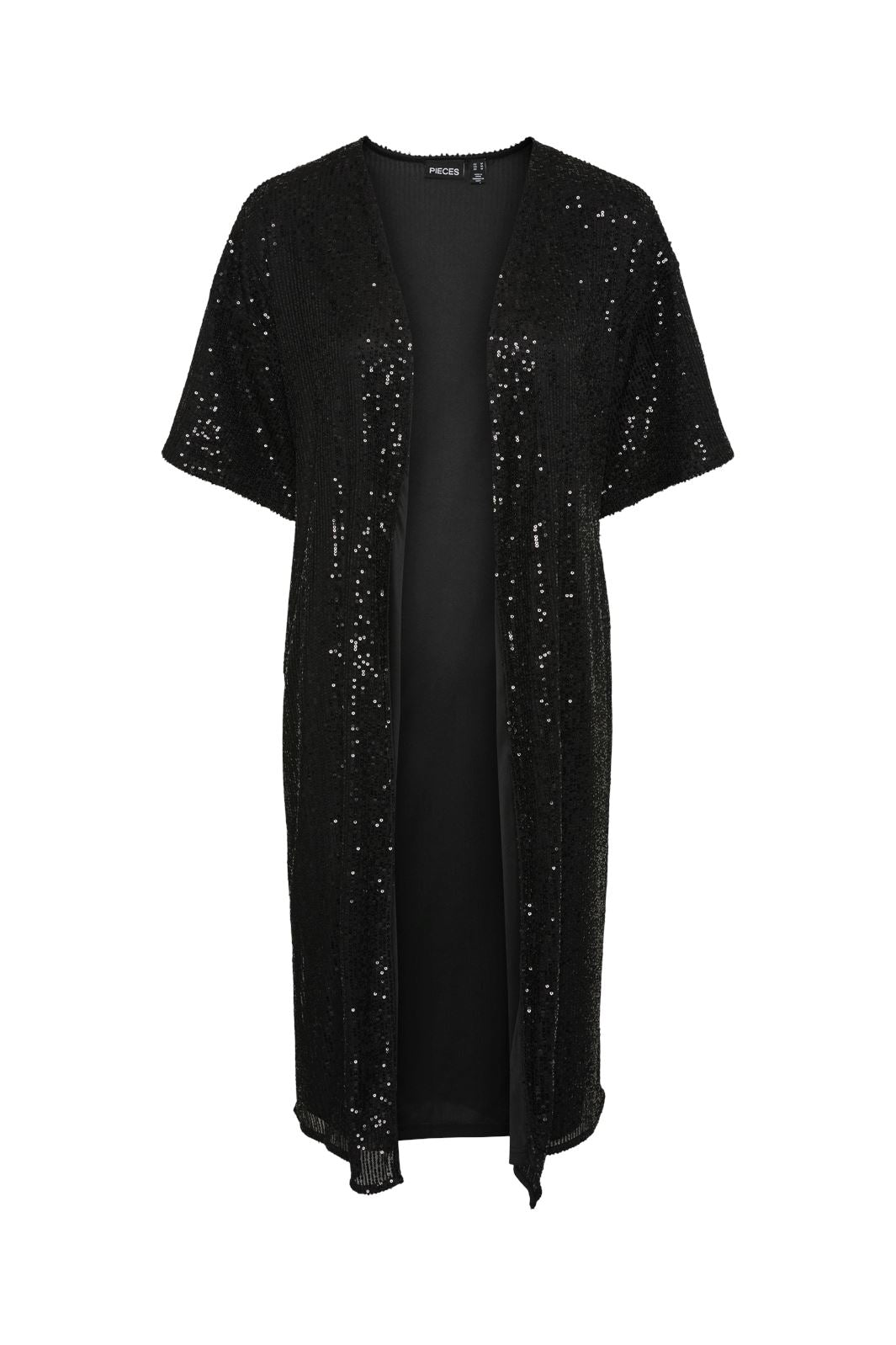 Pieces - Pcdelphia 2/4 Kimono - 4628356 Black Black Sequins