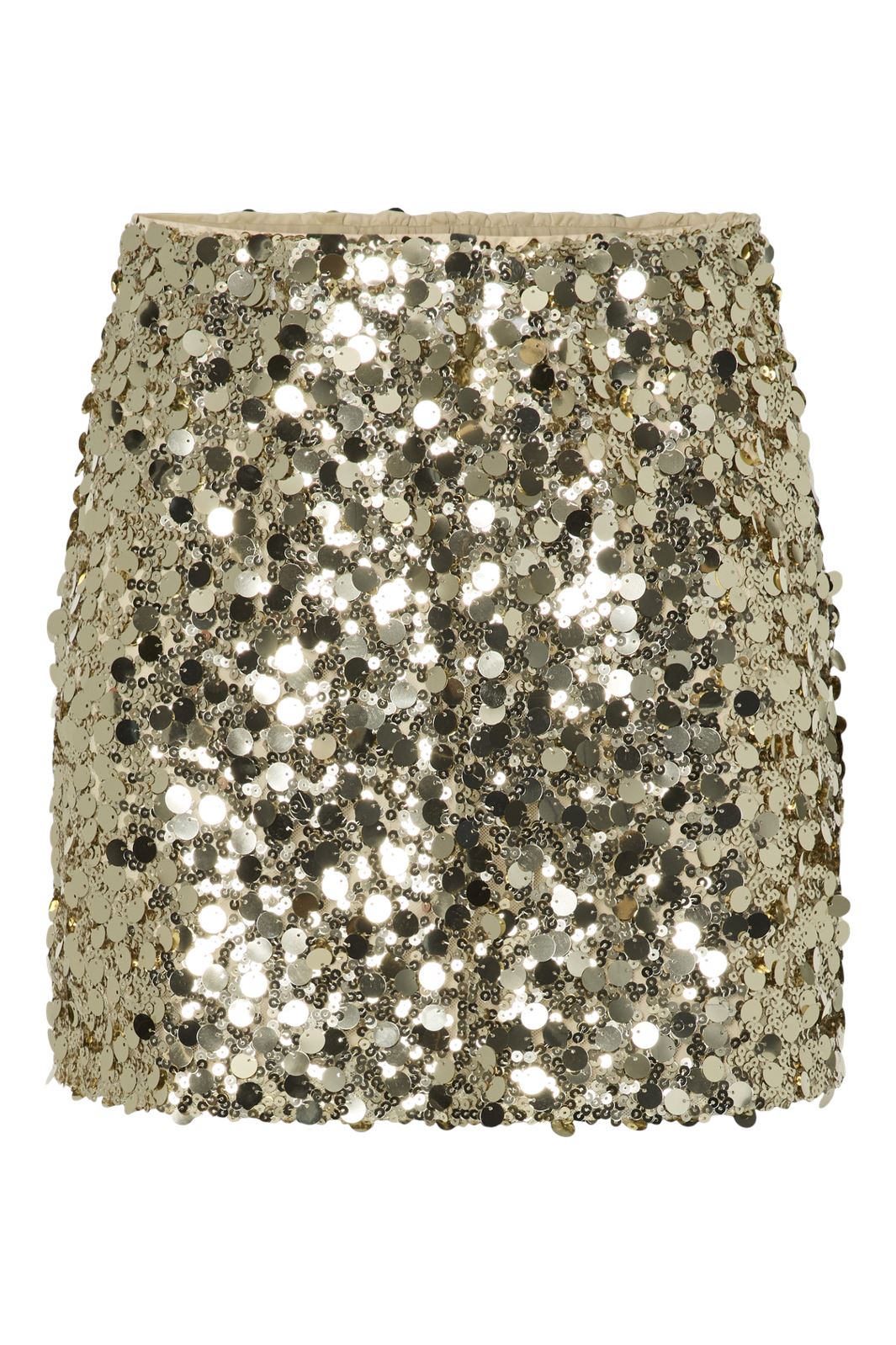 Pieces - Pcdisco Mini Skirt - 4749122 Gold Colour Sequins