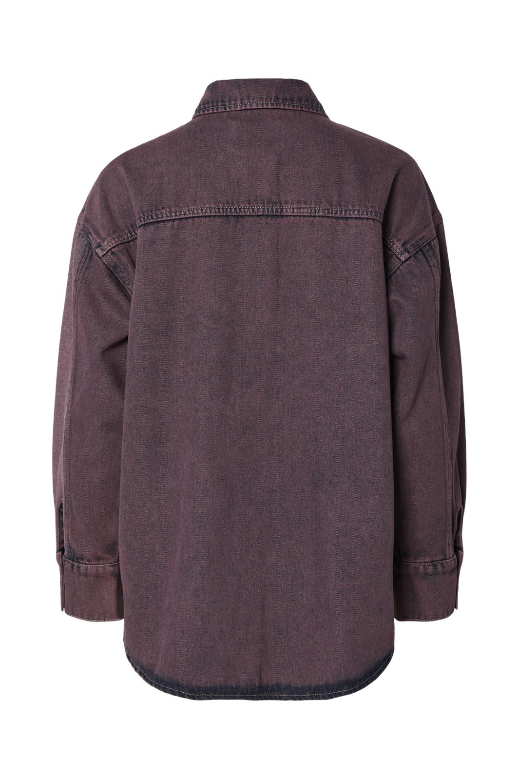 Pieces - Pcdria Ls Denim Shirt - 4822821 Tawny Port Washed