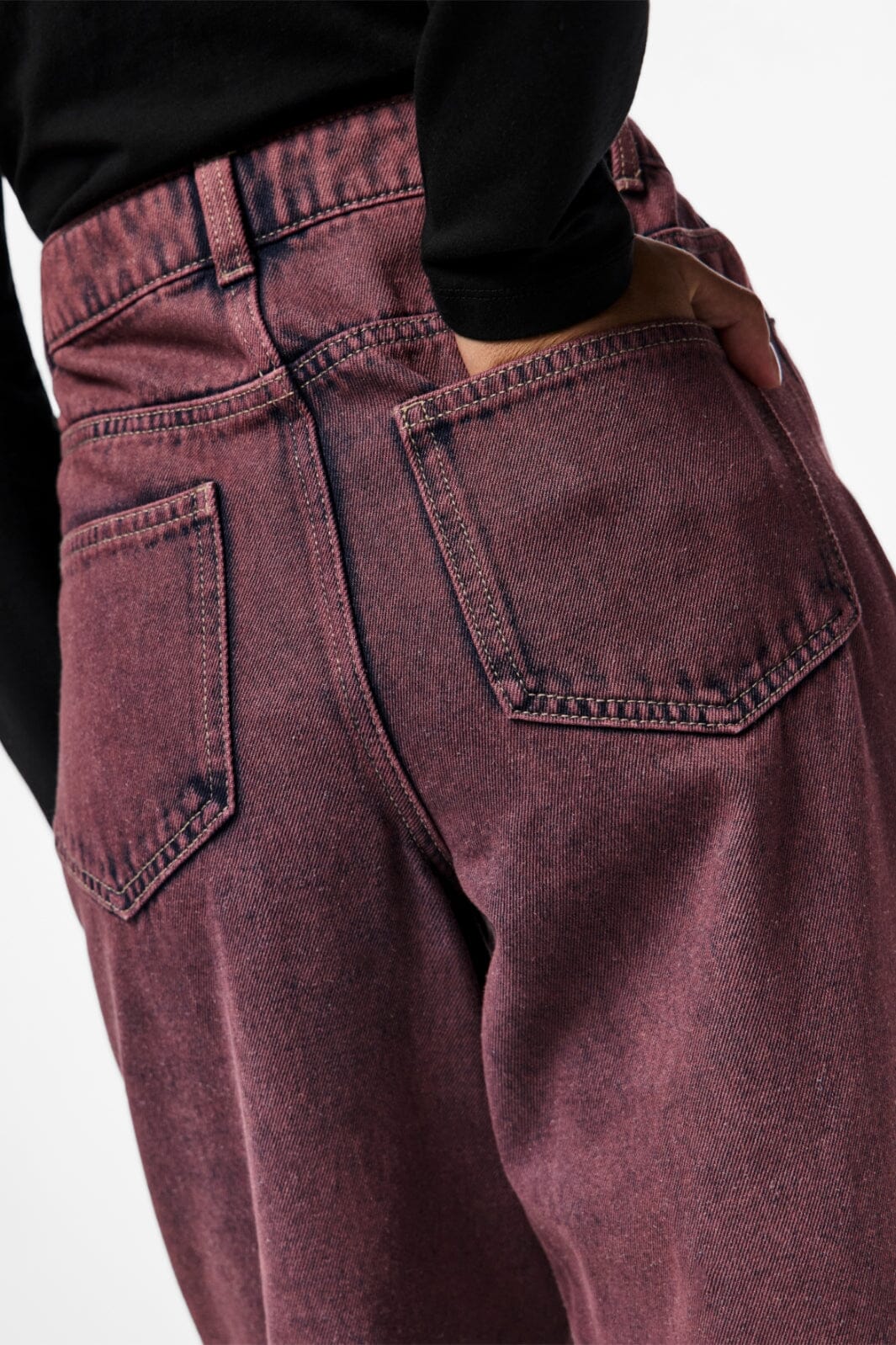 Pieces - Pcdria Straight Denim Pants - 4822816 Tawny Port Washed