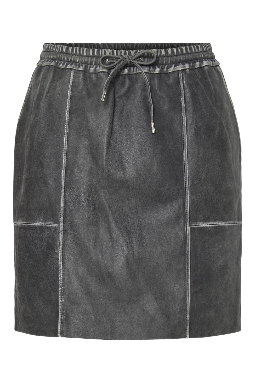 Pieces - Pcfemma Short Leather Skirt 17160643 - 4848834 - Concrete Grey