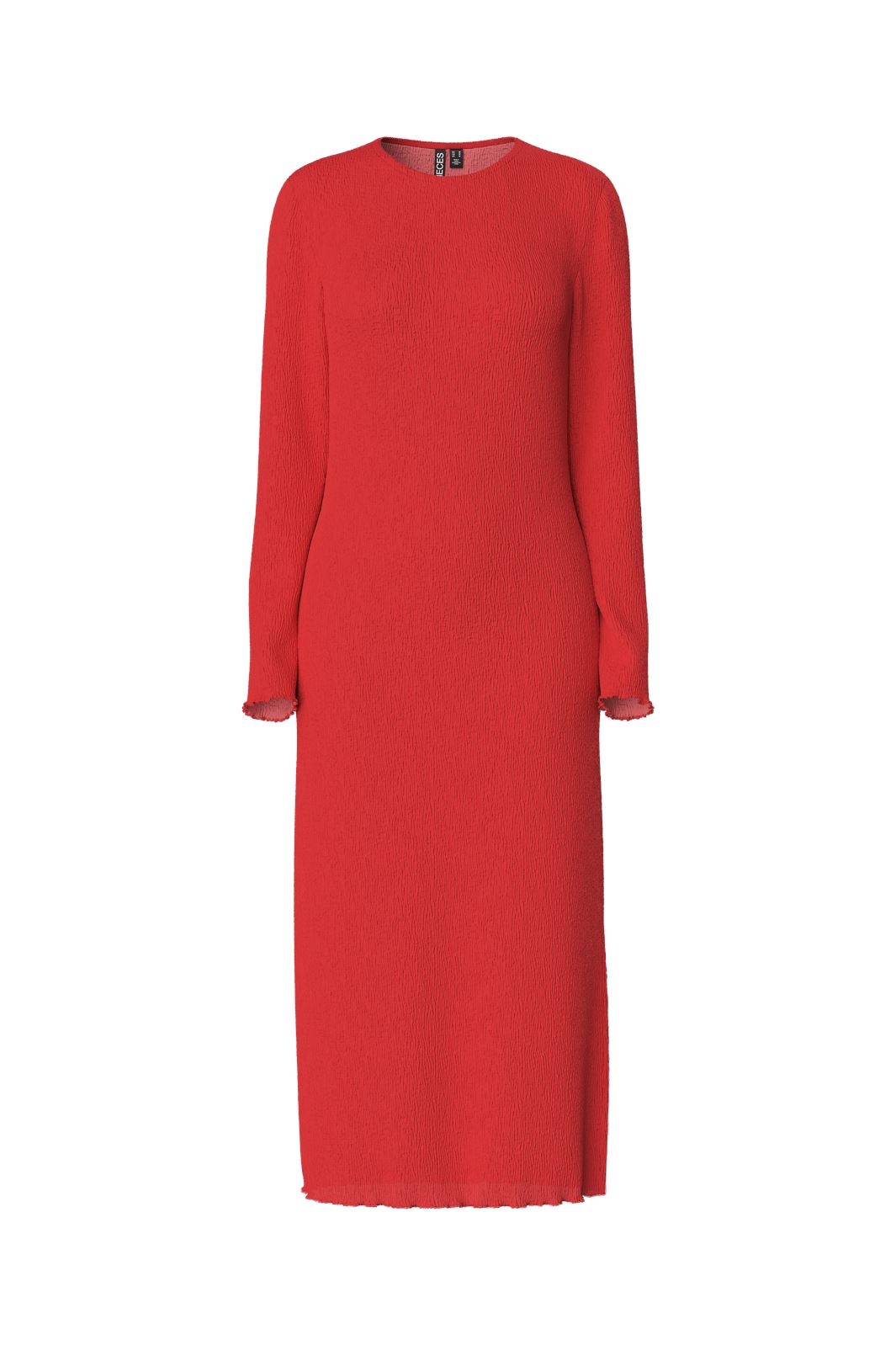 Pieces - Pcflora Ls Midi Dress - 4729145 Poppy Red