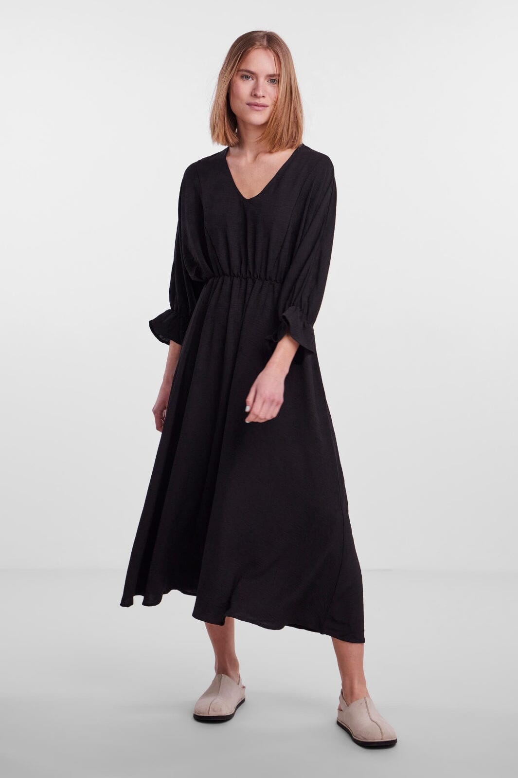 Pieces - Pcflore 3/4 Midi Dress - Black 