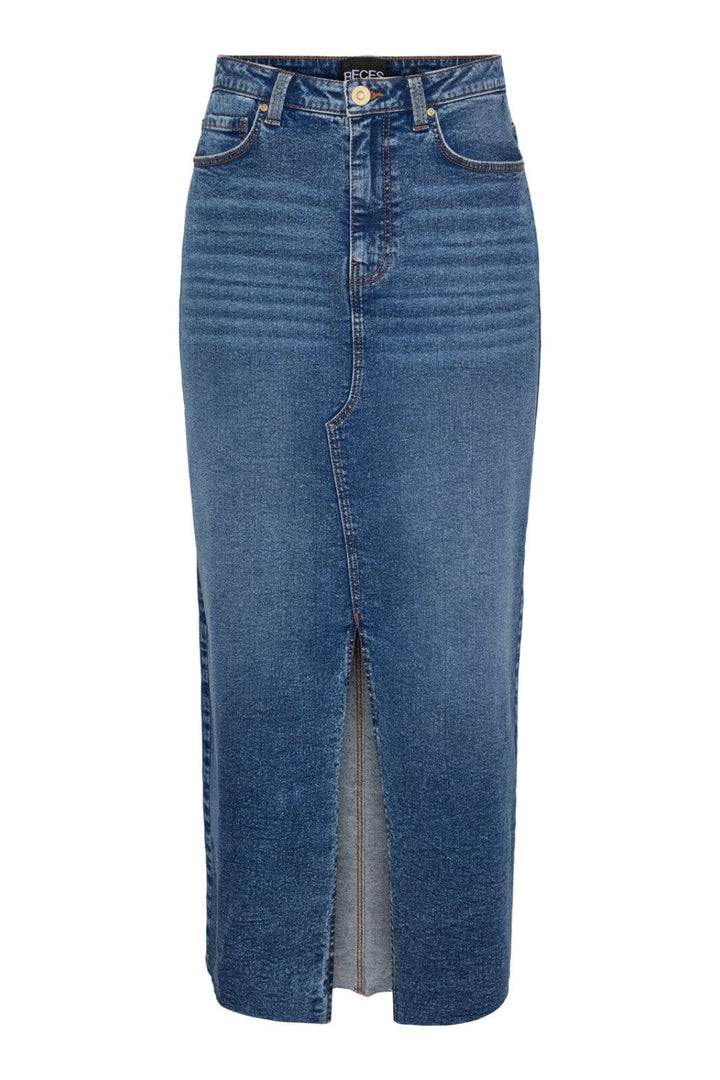 Pieces - Pcjessie Ankle Denim Skirt - 4511172 Medium Blue Denim Nederdele 