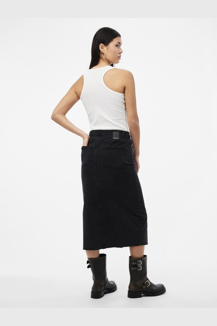 Pieces - Pcjessie Denim Midi Skirt - 4560724 Black