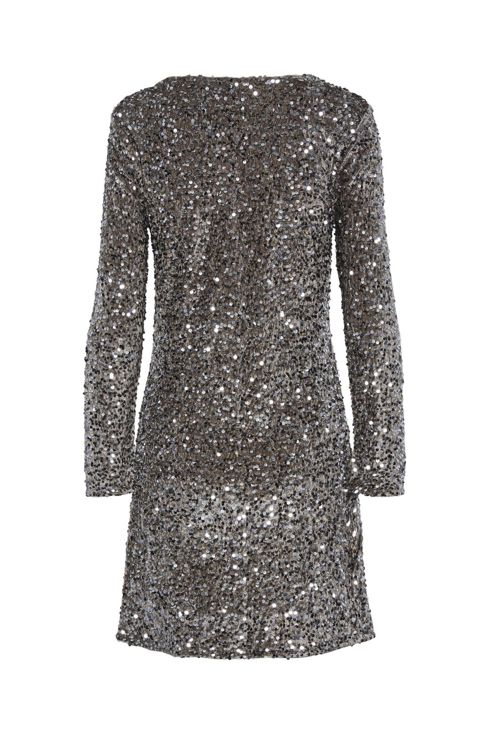 Pieces - Pckam Ls New Dress - 4641538 Morel Silver Sequins