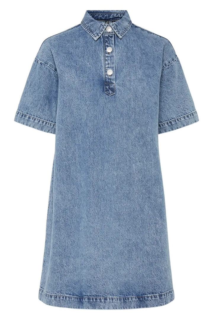 Pieces - Pckenya Ss A-Shape Denim Dress - 4642793 Medium Blue Denim