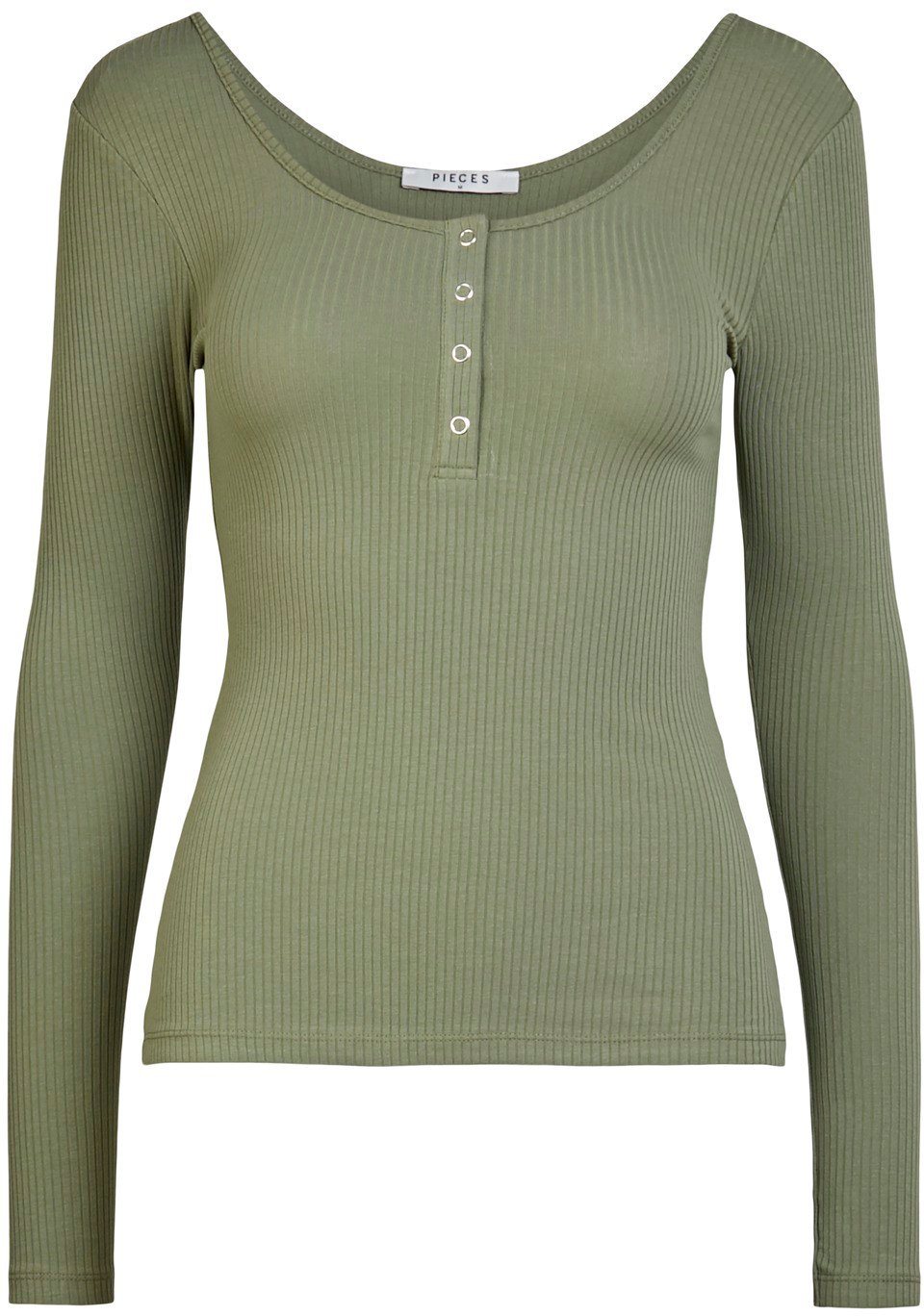 PIECES - PcKitte LS Top - Deep Lichen Green Bluser 