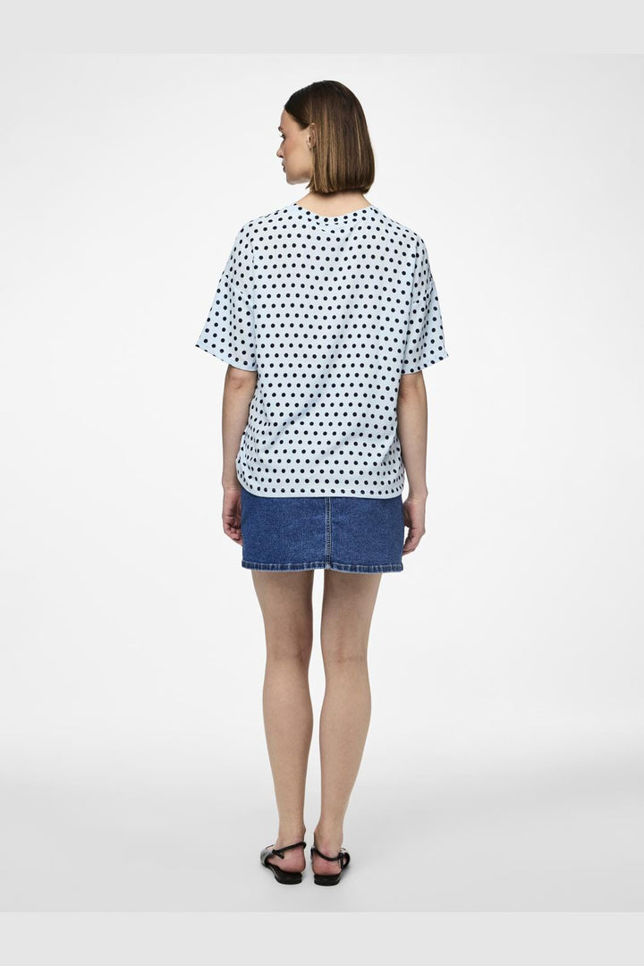 Pieces - Pcluna Ss Oversize Tee Sa - 4494488 Nantucket Breeze Dots