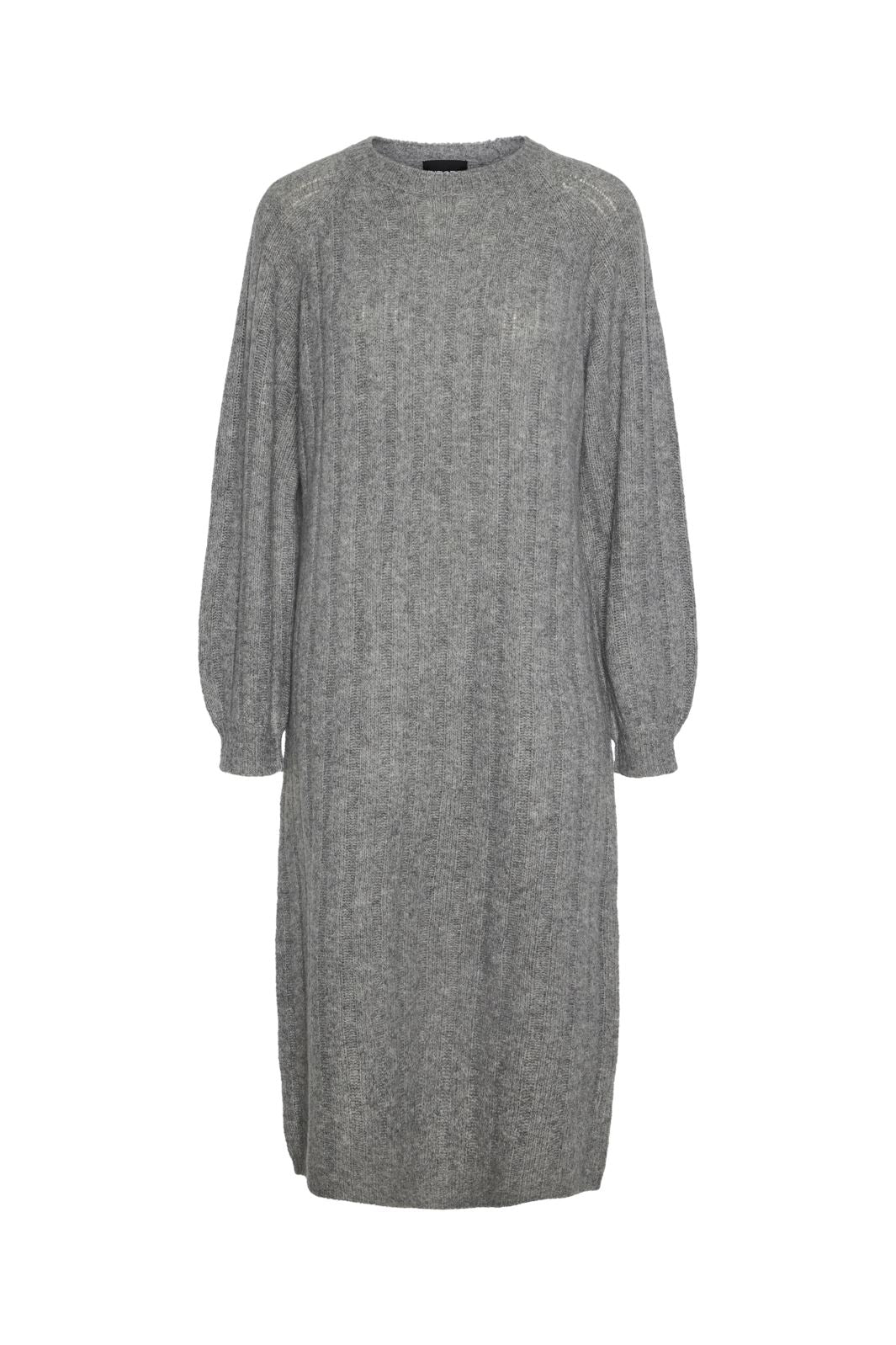 Pieces - Pcmaggy Ls Knit Dress - 4542705 Medium Grey Melange