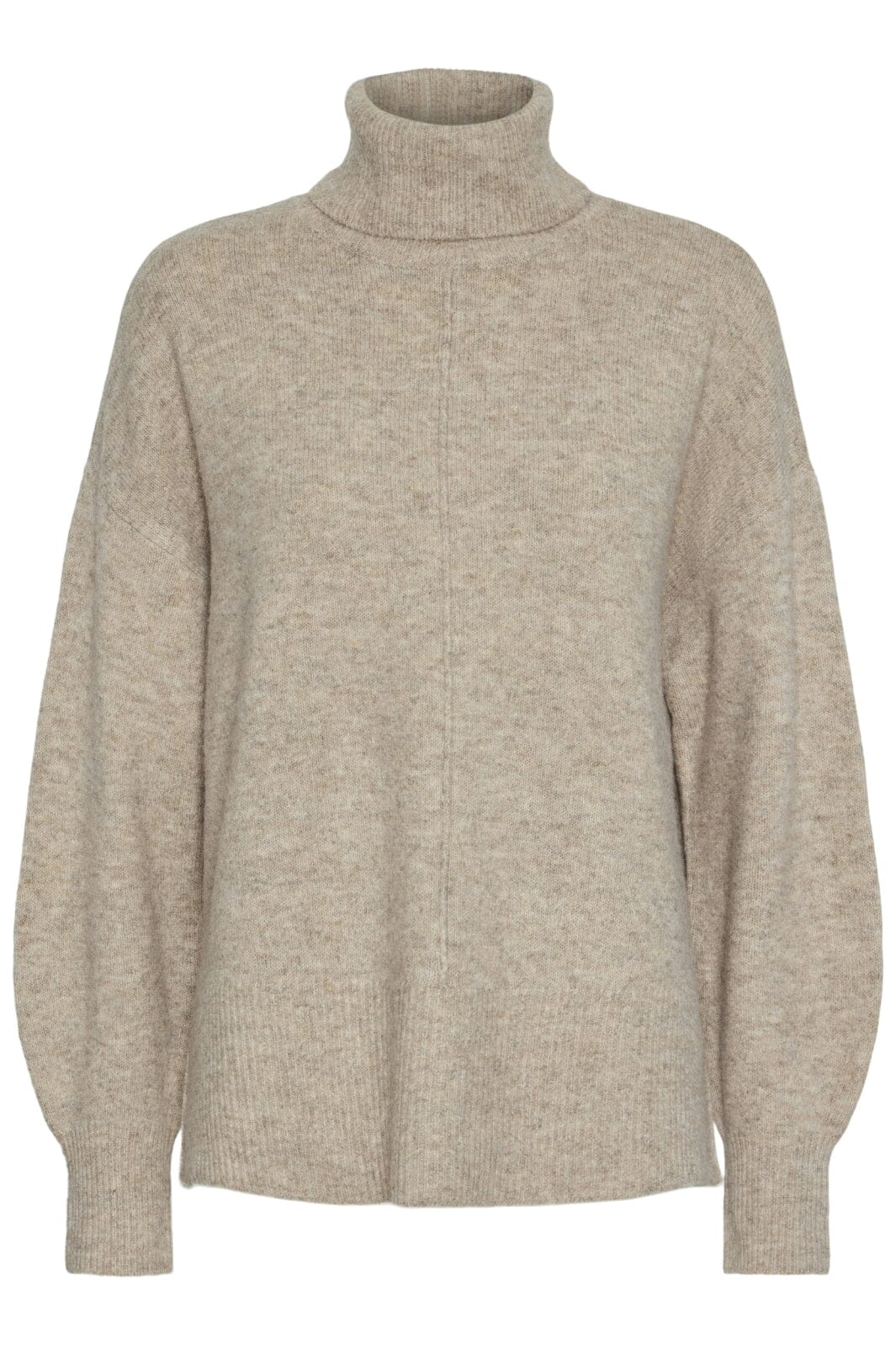 Pieces - Pcmalou Ls Rollneck Knit - 4550247 Taupe Gray Melange