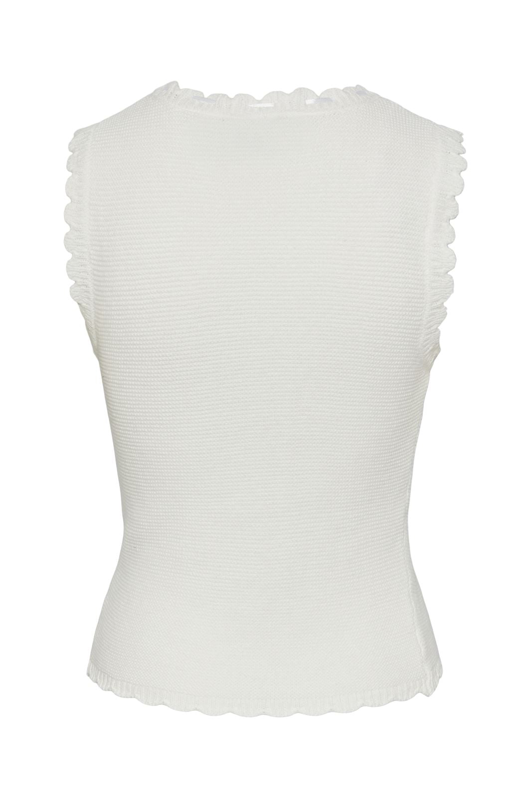 Pieces - Pcmary Sl Knit Top Pa - 4456154 Cloud Dancer