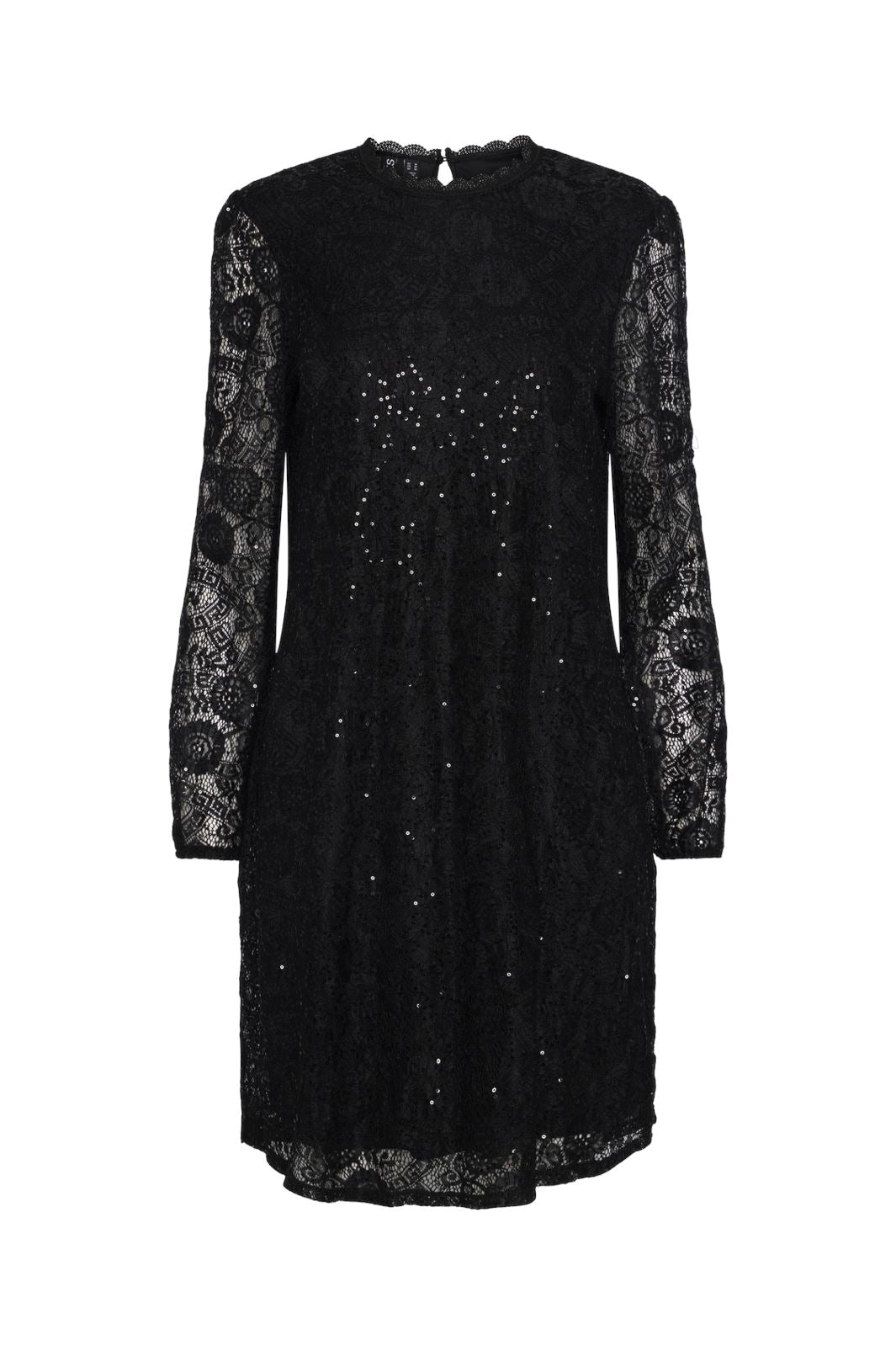 Pieces - Pcolline Ls Lace Sequins Dress Cp - 4567434 Black