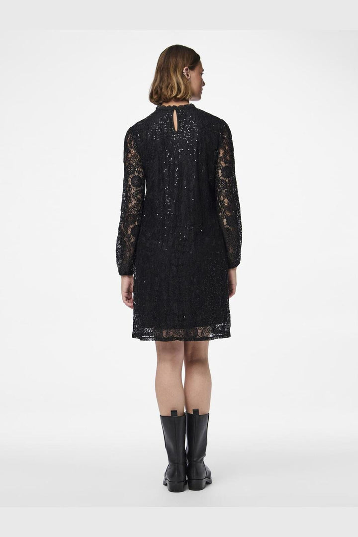 Pieces - Pcolline Ls Lace Sequins Dress Cp - 4567434 Black