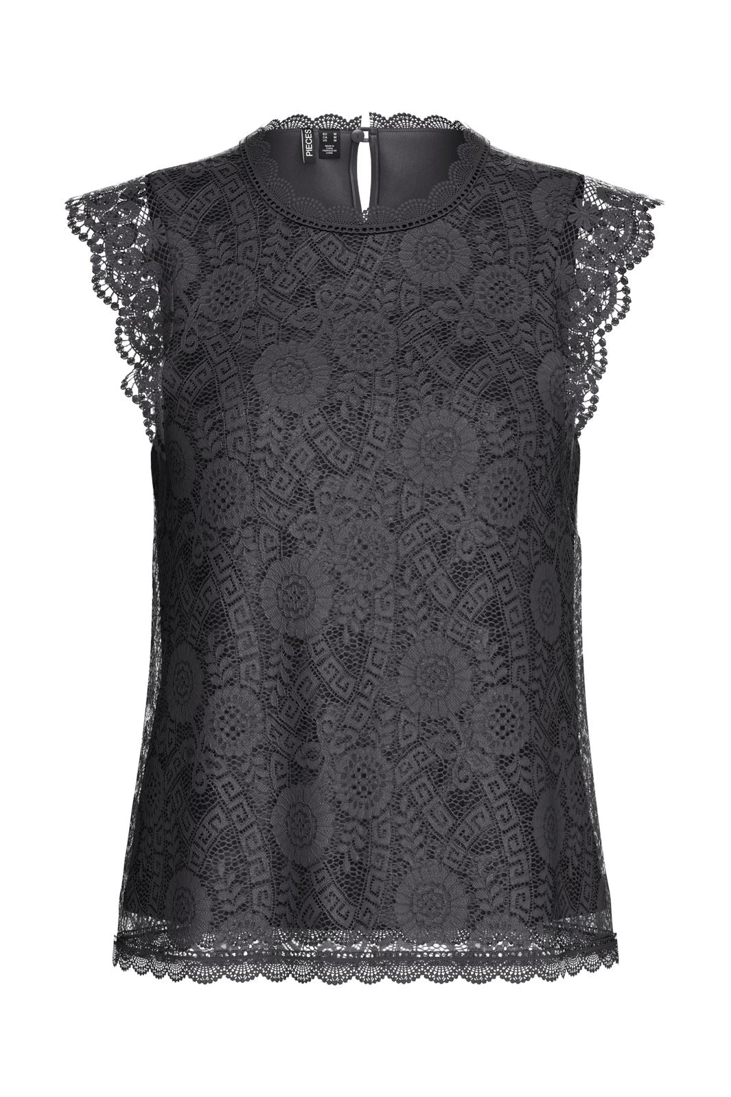 Pieces - Pcolline Sl Lace Top - 4562079 Magnet