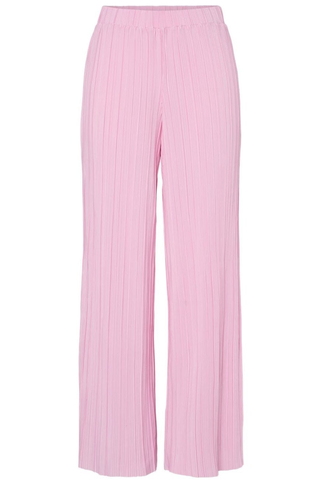 Pieces - Pcpammi Wide Plisse Pants Pwp - 4742177 Roseate Spoonbill Bukser 