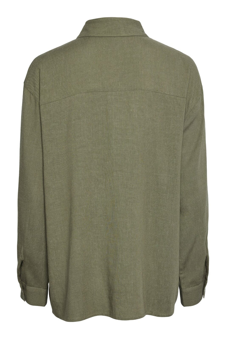 Pieces - Pcpia Ls Loose Shirt - 4476662 Deep Lichen Green