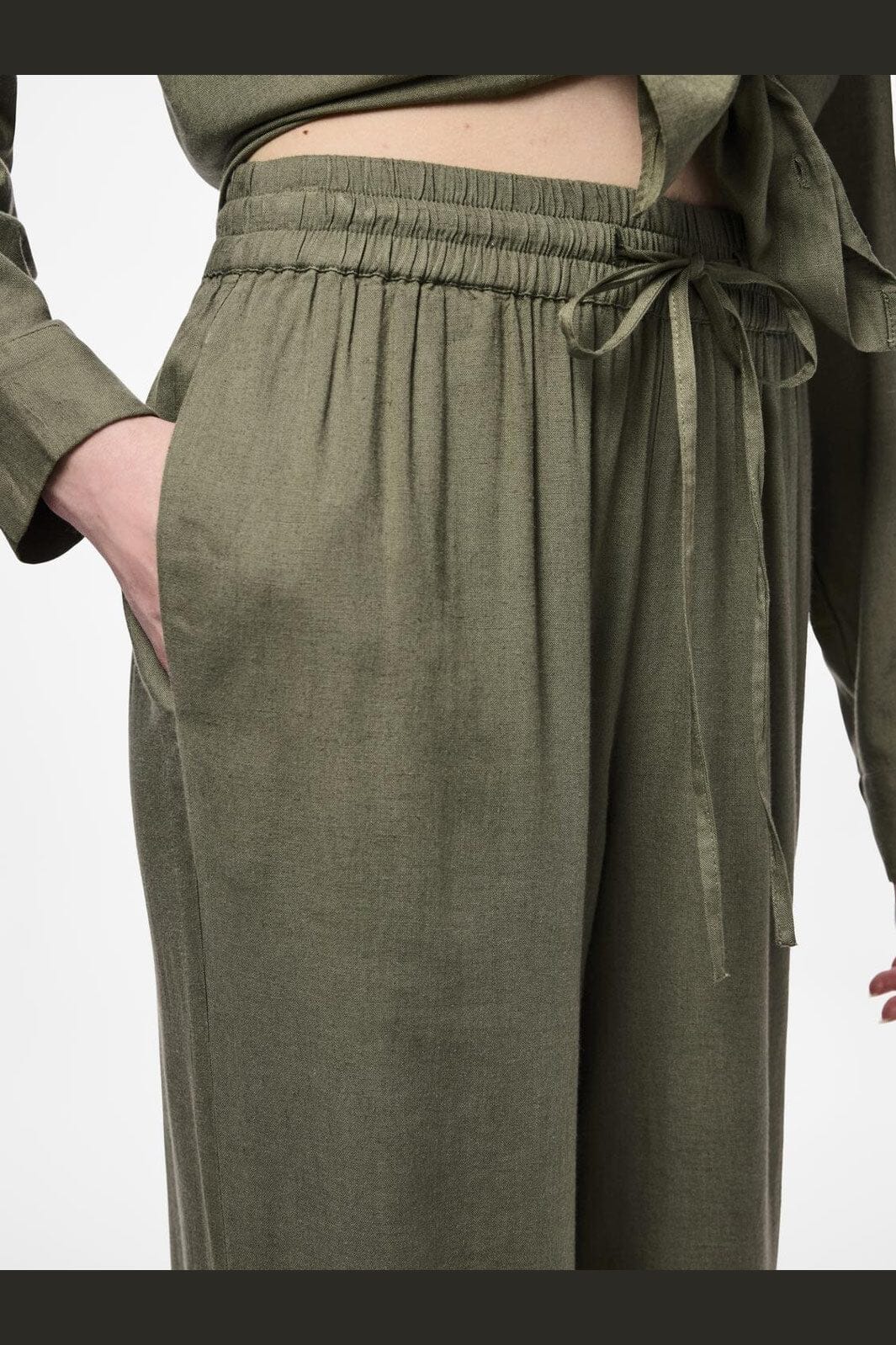 Pieces - Pcpia Wide Pants - 4476660 Deep Lichen Green