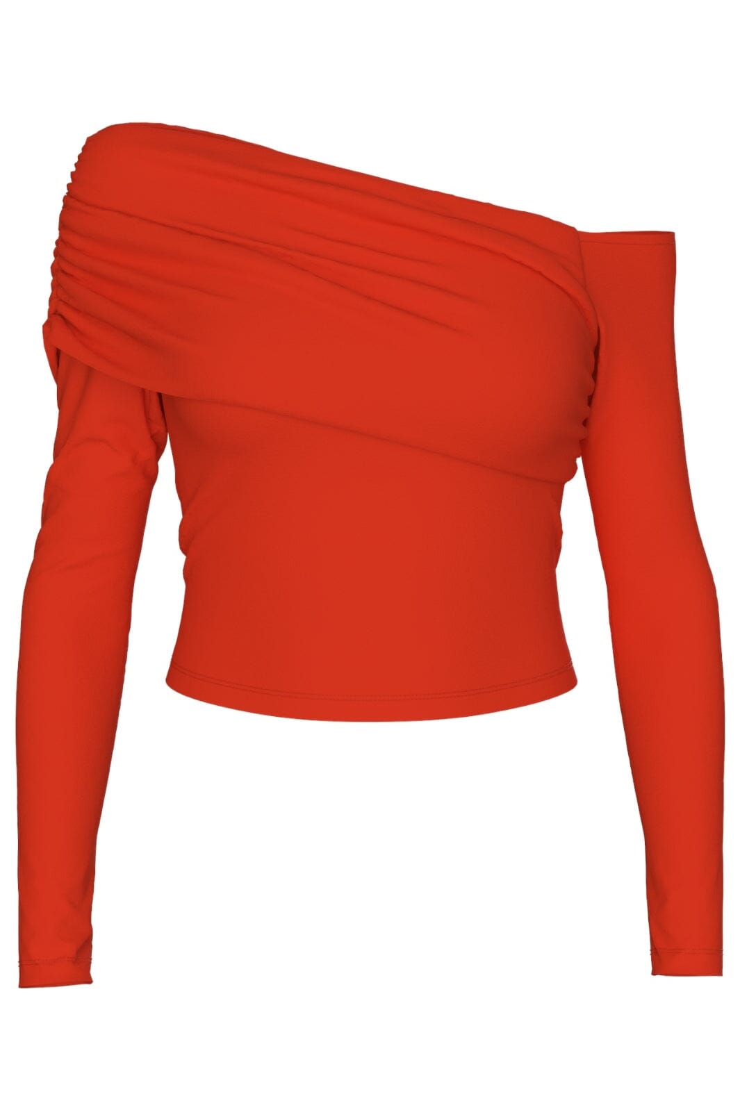 Pieces - Pcremi Ls Off Shoulderr Top - 4722810 High Risk Red Toppe 