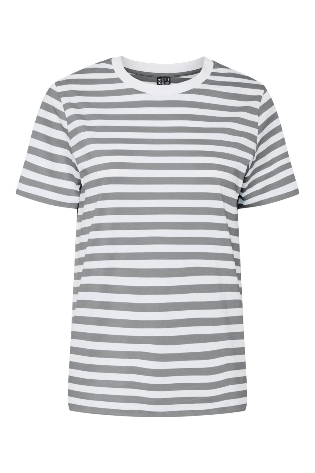 Pieces - Pcria Ss Tee Stripes - 4651140 Ultimate Grey Bright White