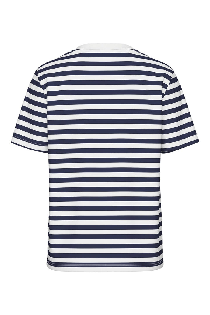 Pieces - Pcria Ss Tee Stripes - 4857334 Maritime Blue Bright White T-shirts 