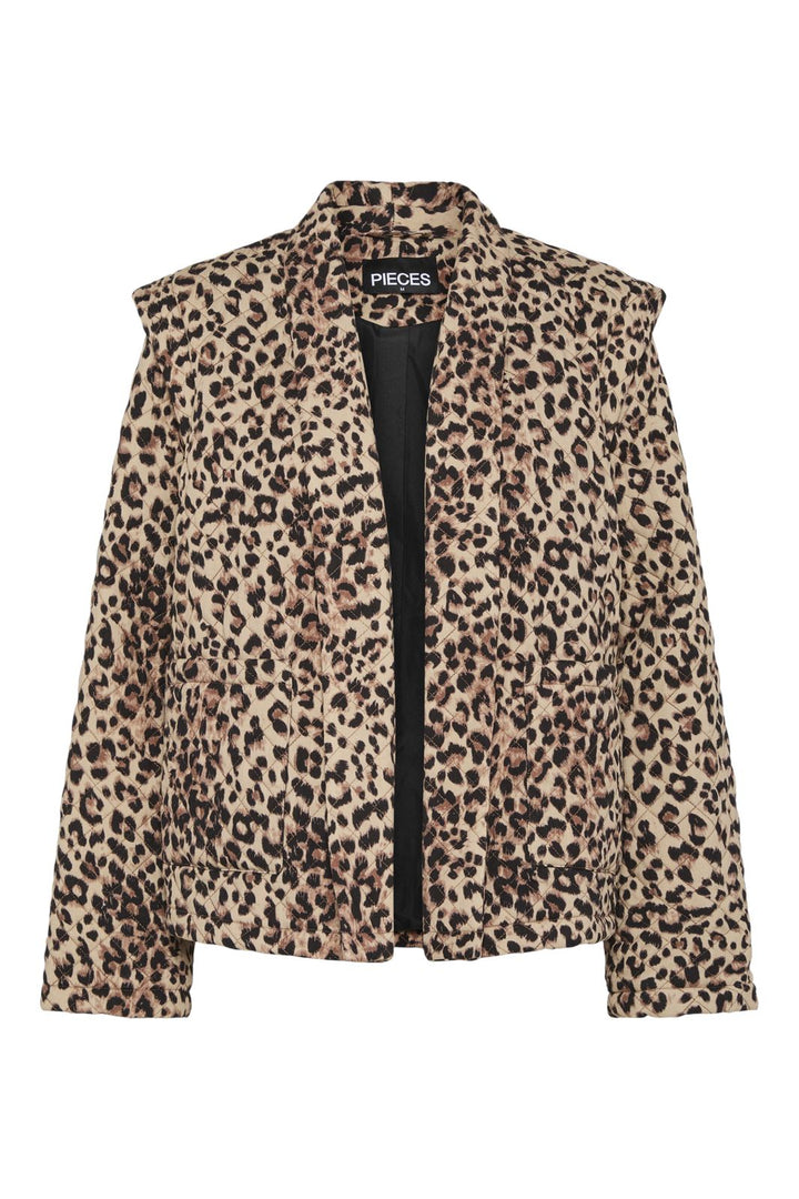 Pieces - Pcsaroline Short Printed Jacket - 4699431 Tannin Leopard