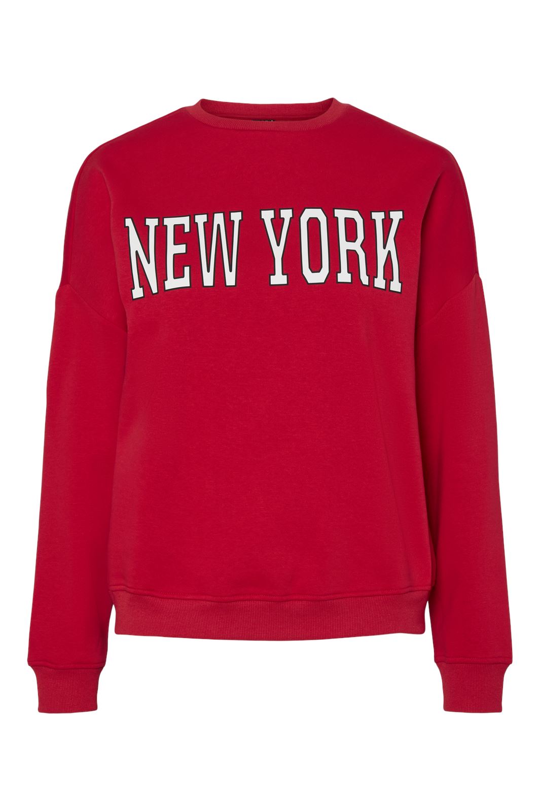 Pieces - Pcsasie Ls O-Neck Loose Sweat - 4780795 Red New York