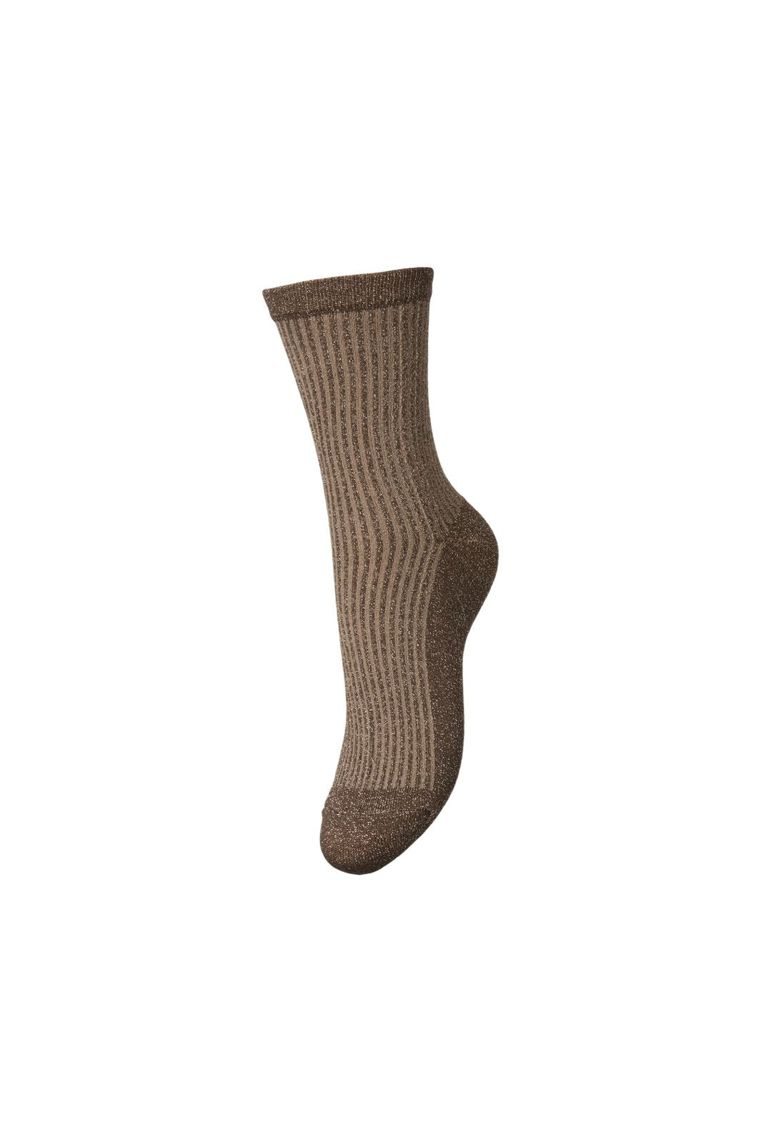 Pieces - Pcsebby Glitter Long Stripe Sock - 4548078 Morel Taupe Gray