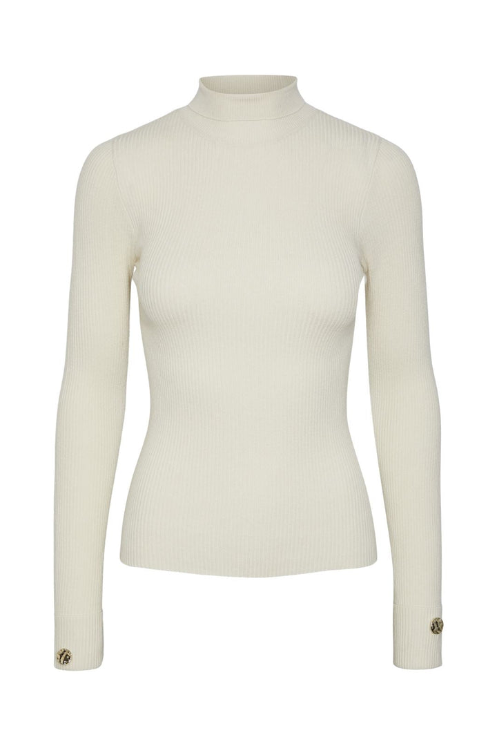 Pieces - Pcsees Ls Roll Neck Knit Pa - 4351330 Birch