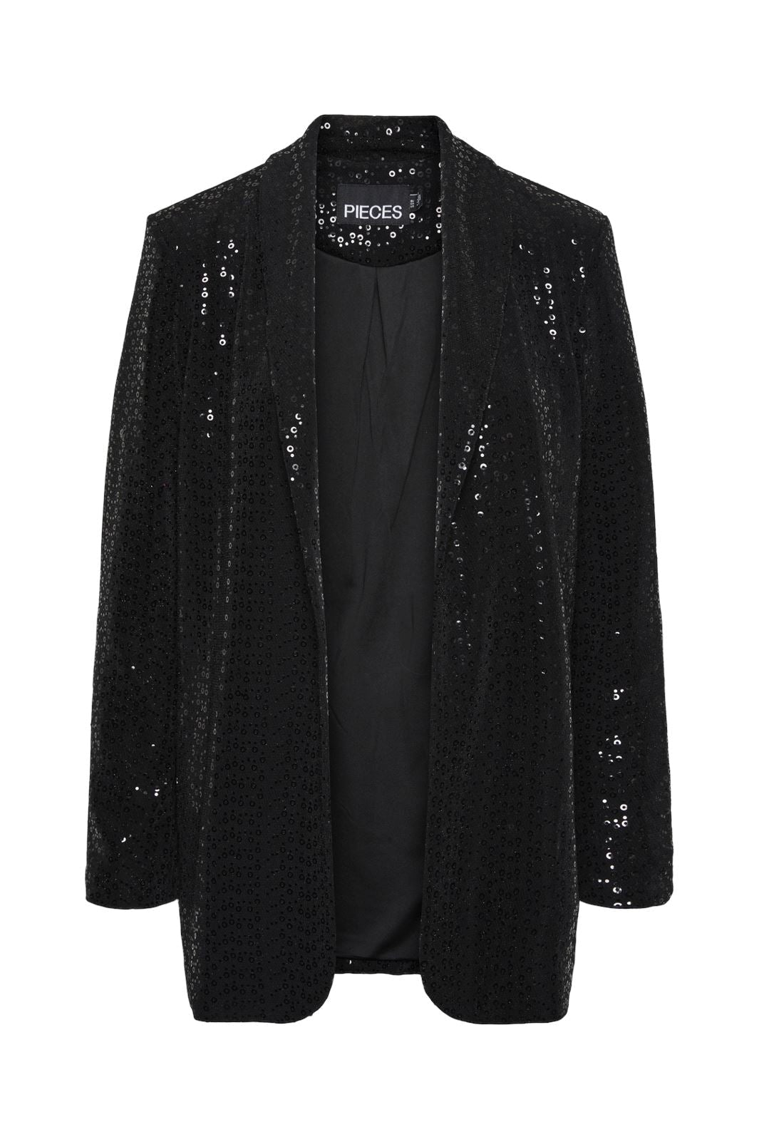 Pieces - Pcsiddy Ls Blazer - 4606586 Black Black Sequins