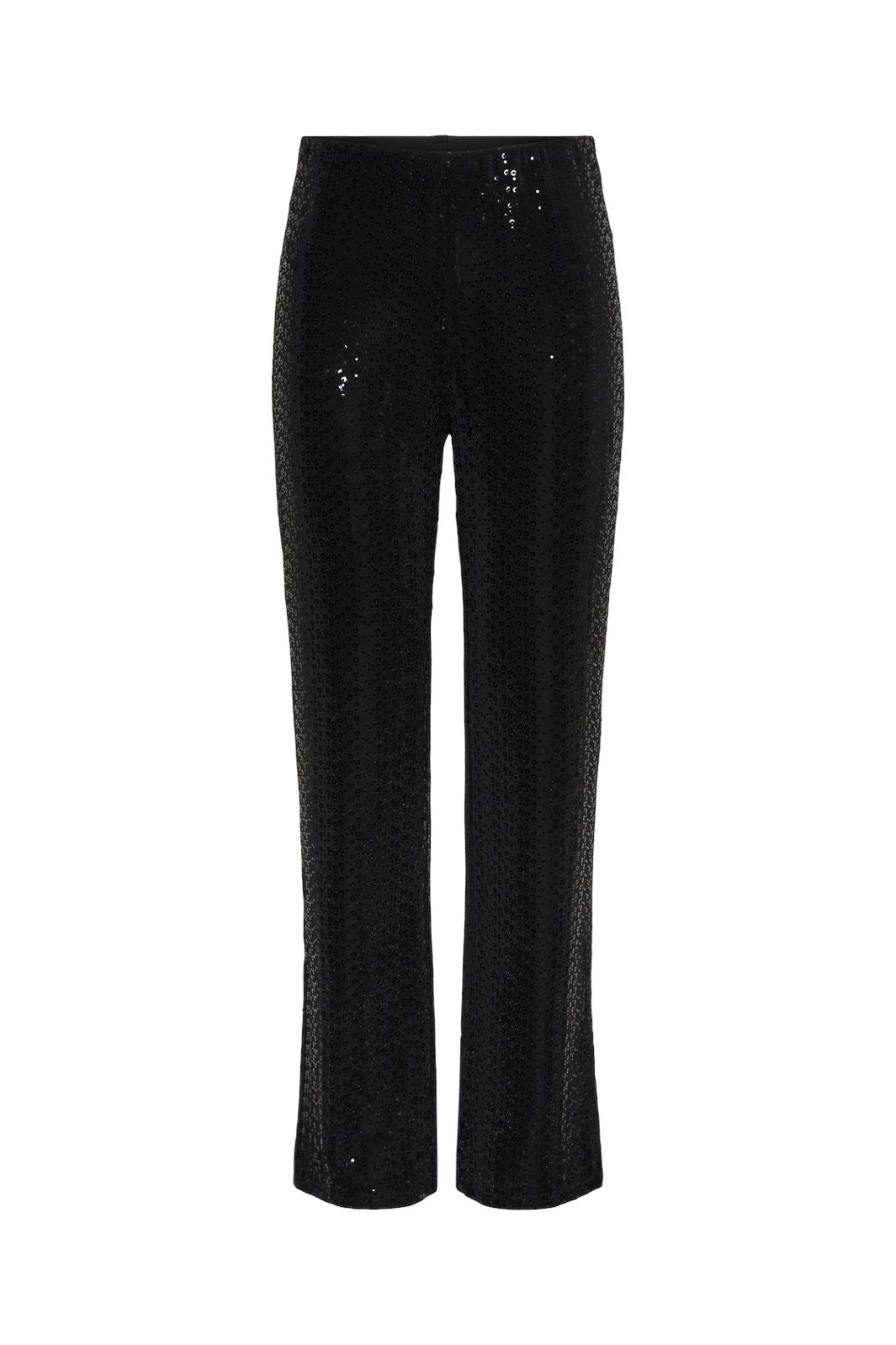 Pieces - Pcsiddy Straight Pants - 4606569 Black Black Sequins