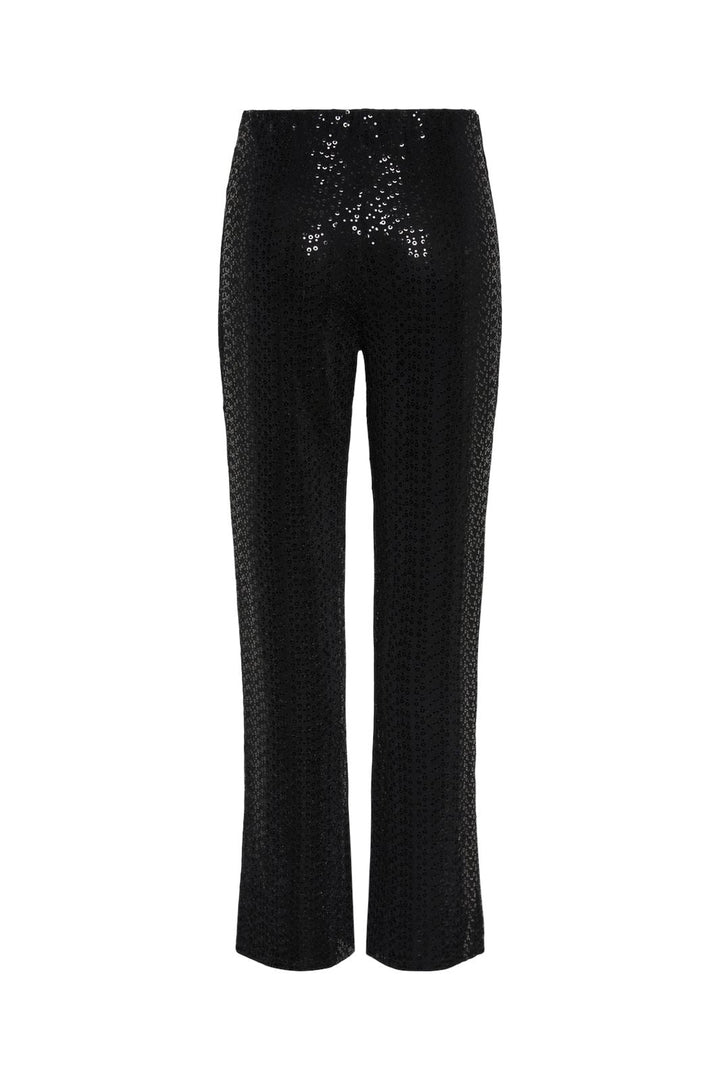 Pieces - Pcsiddy Straight Pants - 4606569 Black Black Sequins