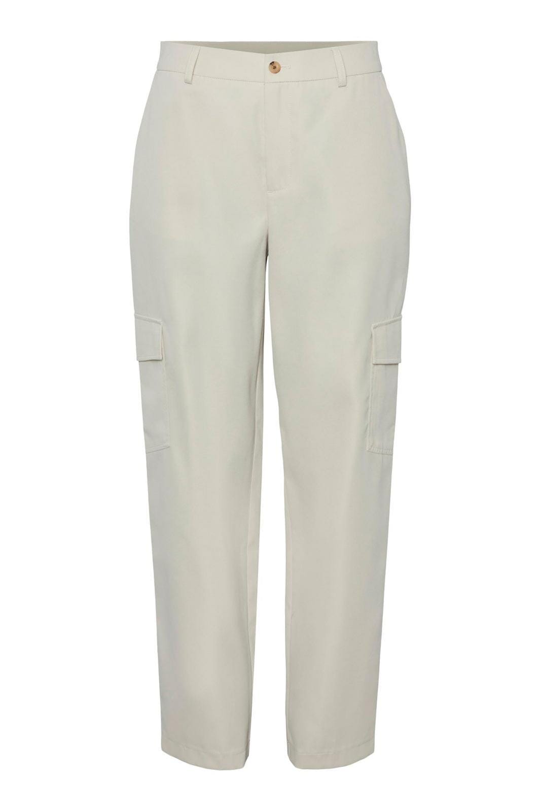 Pieces - Pcsille Hwrgo Pant - White Pepper Bukser 