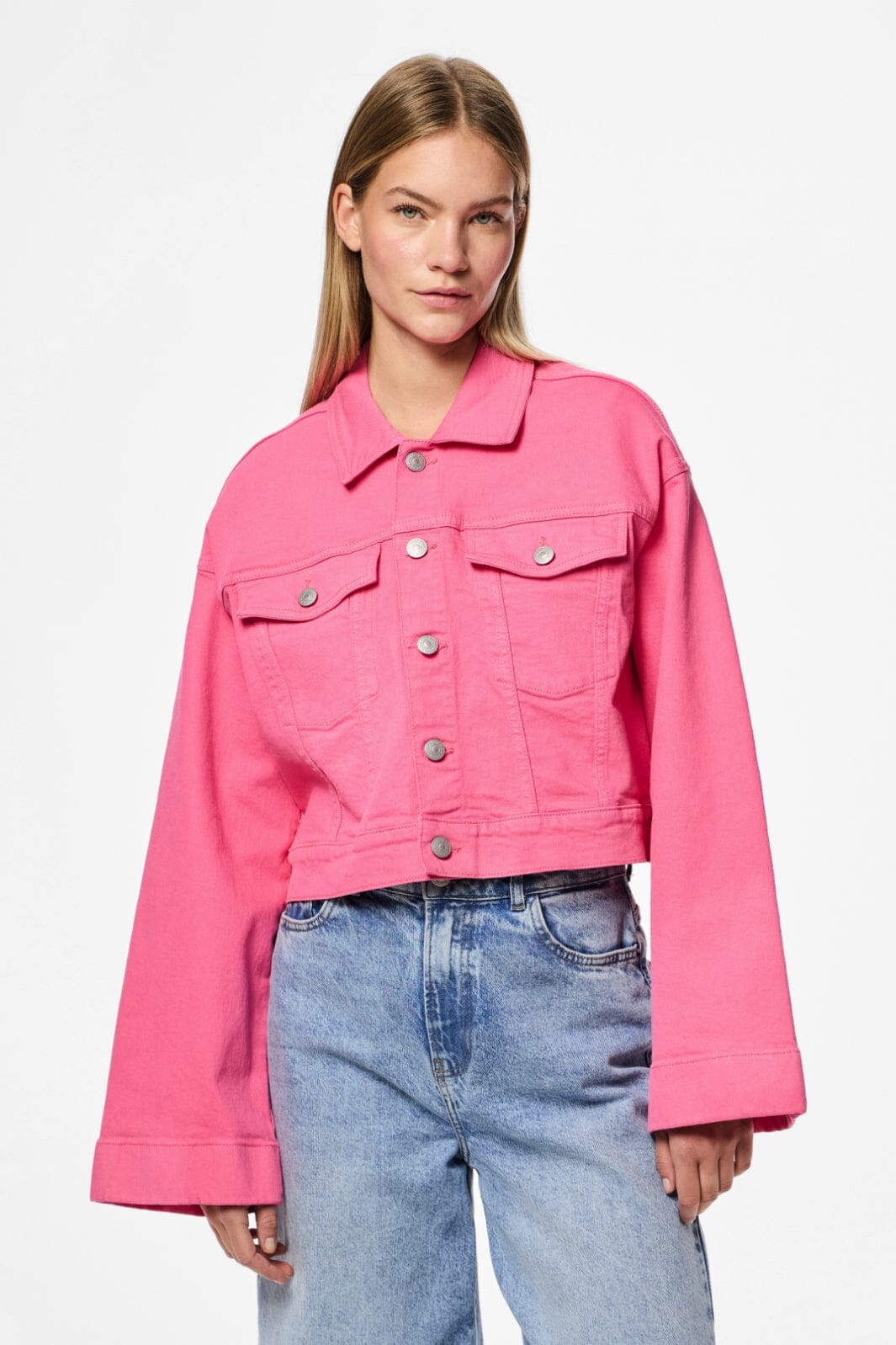 Pieces - Pcsvala Denim Jacket - 4693546 Pink Lemonade